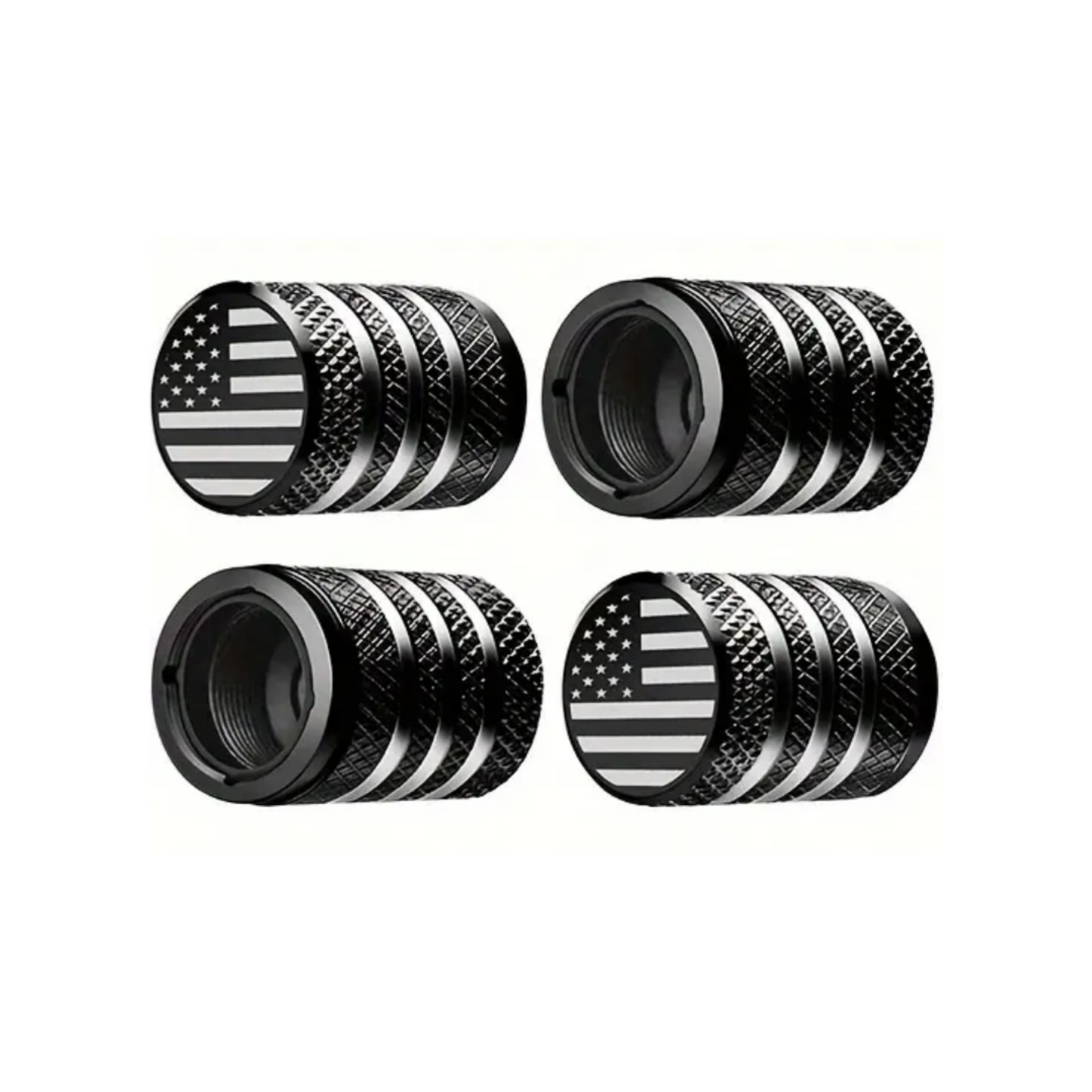 American Flag Valve Stem Caps - 4 ct